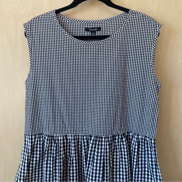 NWT Madewell Gingham Tie Waist Dress - Picture 4 of 7